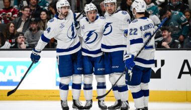 Nikita Kucherov, Darren Raddysh carry the Lightning past the Sharks, 7–3