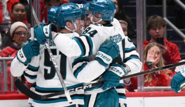 San Jose Sharks score 3 times in second period to top Capitals 3-2