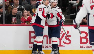 McMichael and Ovechkin score as the Capitals beat the depleted Blackhawks 5-1