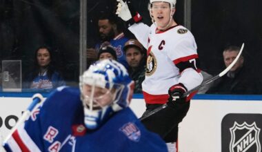 Brady Tkachuk scores 200th goal as Senators beat Rangers