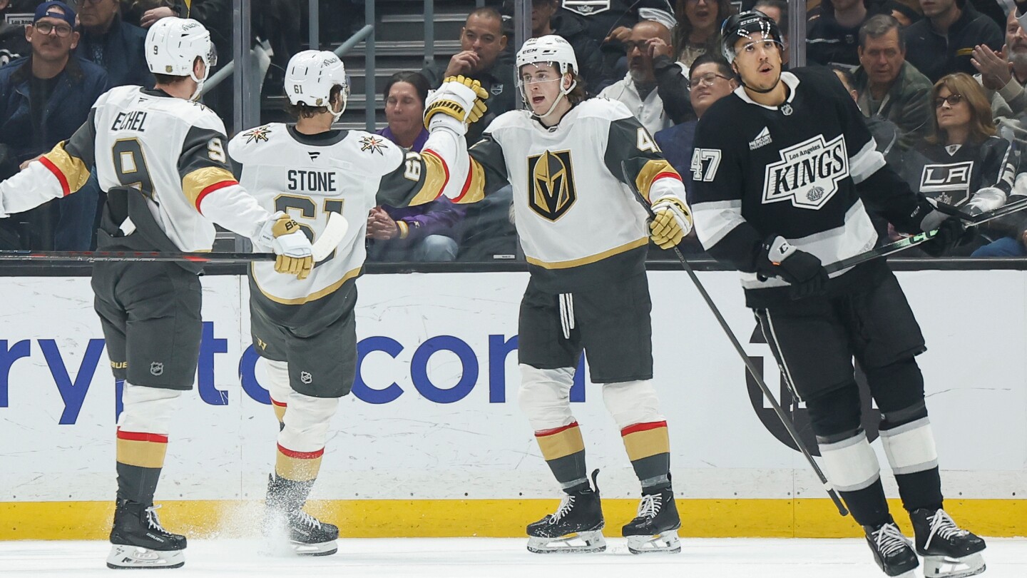 Stone scores in OT, Eichel had 3 assists in Golden Knights' 3-2 win over Kings
