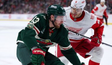 Kaprizov scores second goal of game in OT to lift Wild past Red Wings, 4-3