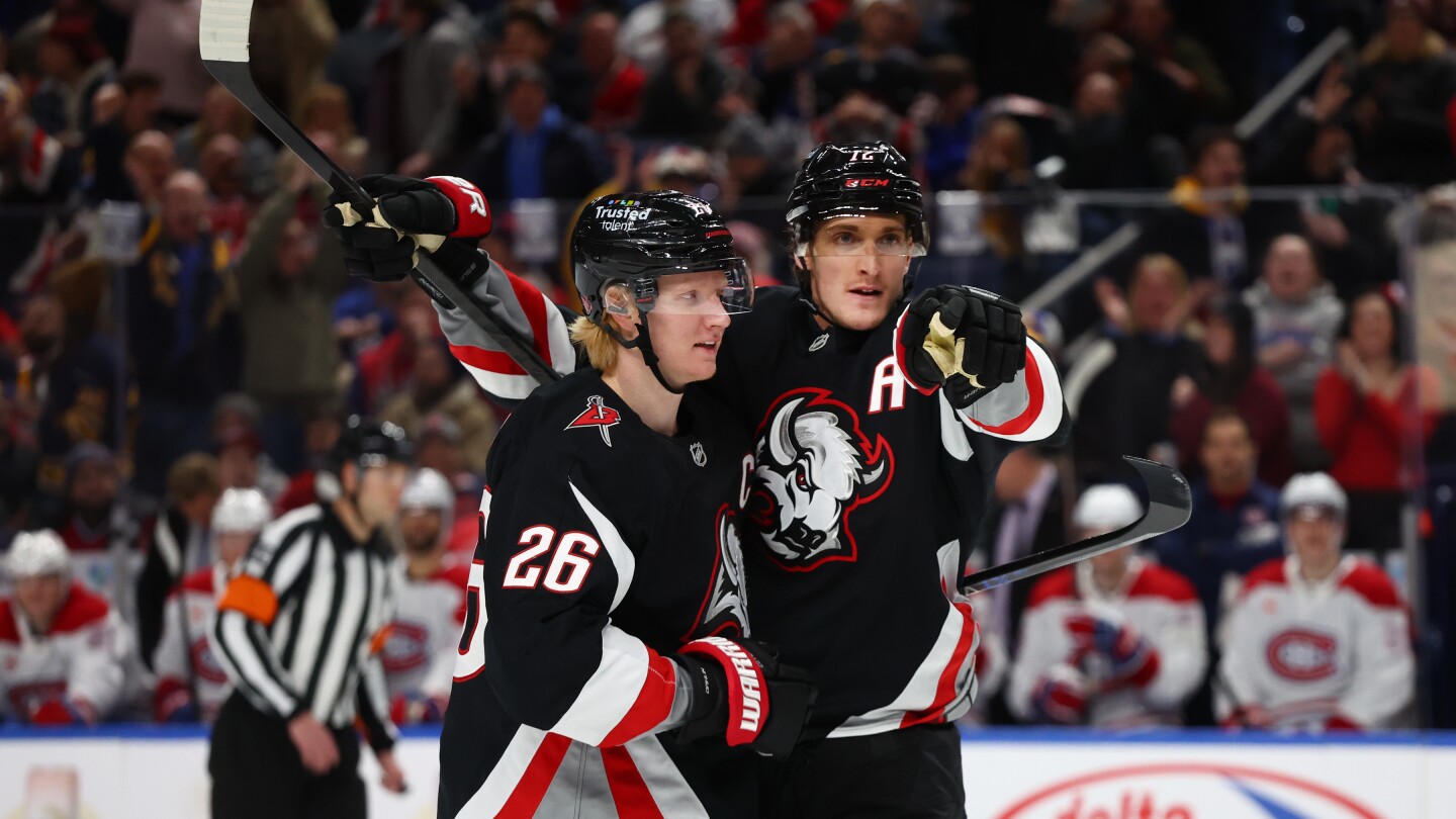 Thompson's 3-goal, 5-point outing leads Sabres to 5-3 win over Canadiens