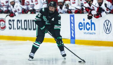 UND defenseman Abram Wiebe reacts to trade to Calgary Flames - Grand Forks Herald