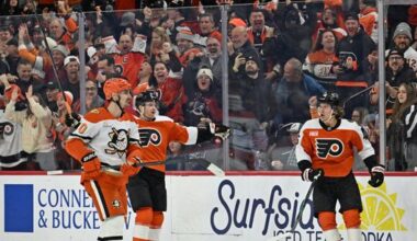 Ducks lose seventh straight, as Flyers' Trevor Zegras scores twice on former team
