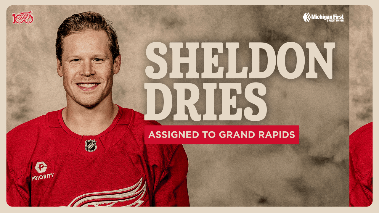 Red Wings assign Sheldon Dries to Grand Rapids