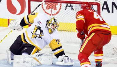 Stuart Skinner stops 18 shots and helps Penguins to a 4-1 win over the Flames
