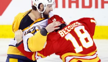 Nicolas Hague breaks tie with 28 seconds left, Predators beat Flames 4-3