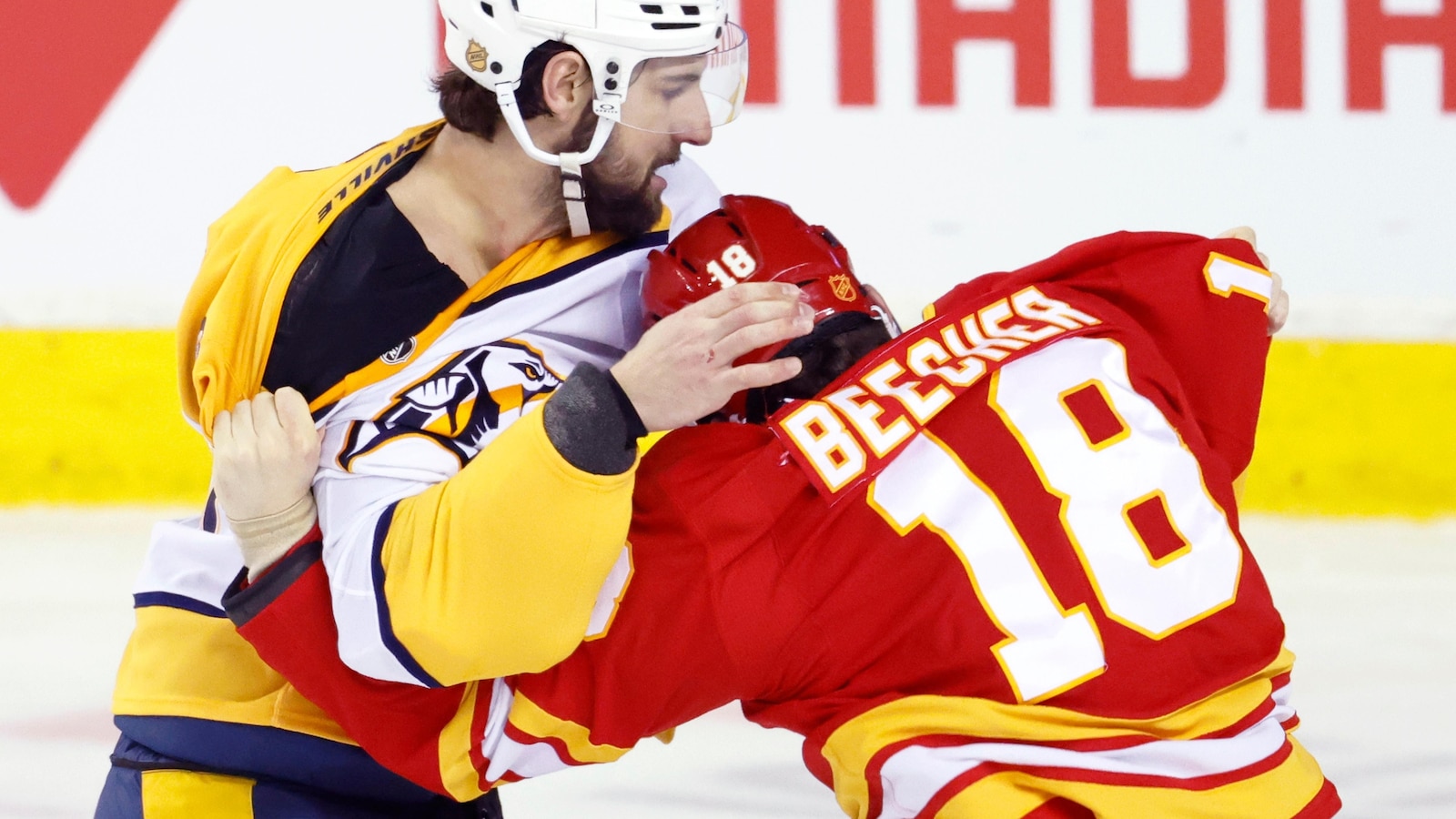 Nicolas Hague breaks tie with 28 seconds left, Predators beat Flames 4-3