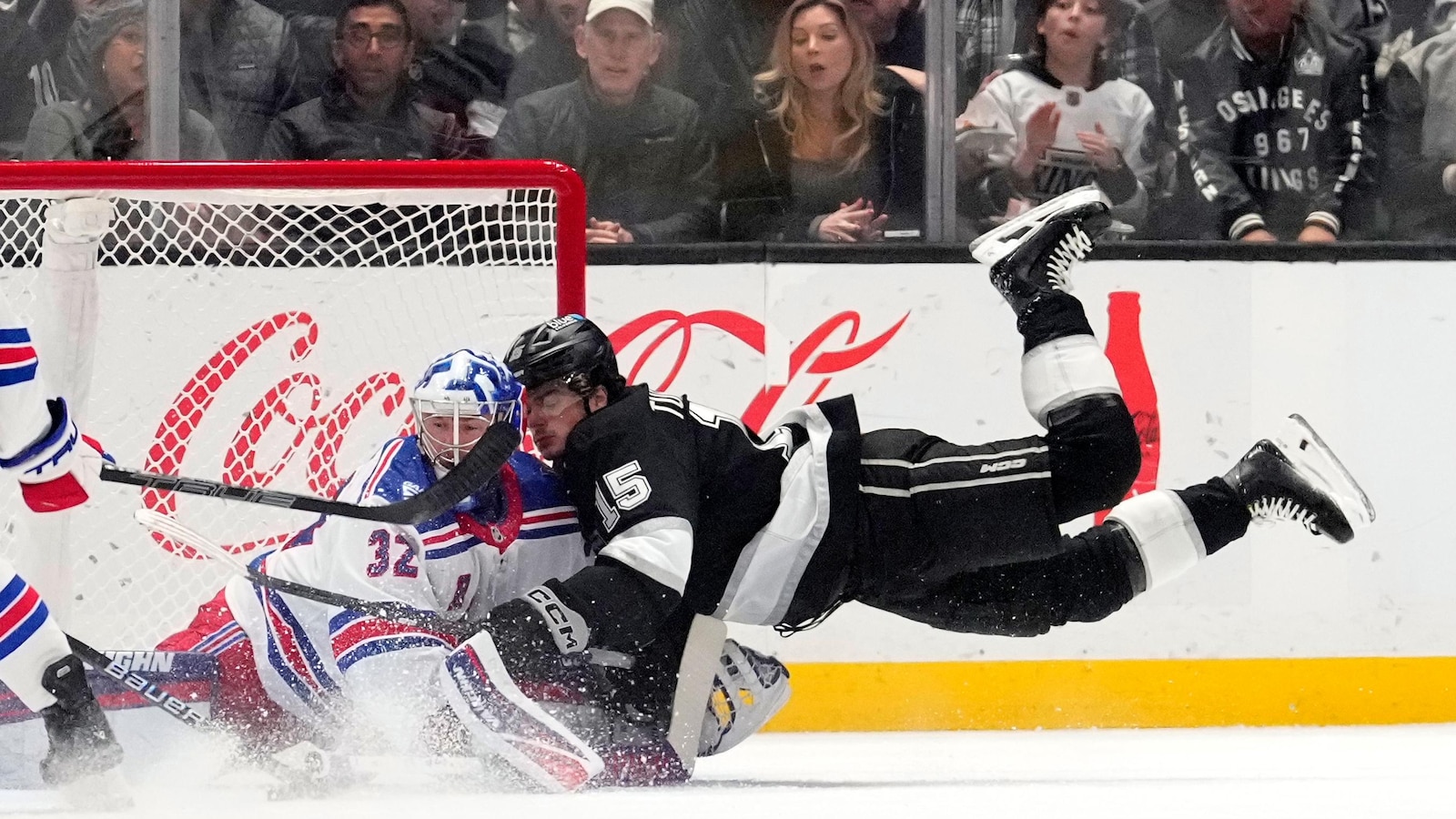 Anton Forsberg excels in relief of injured Darcy Kuemper in LA Kings' 4-3 win over slumping Rangers