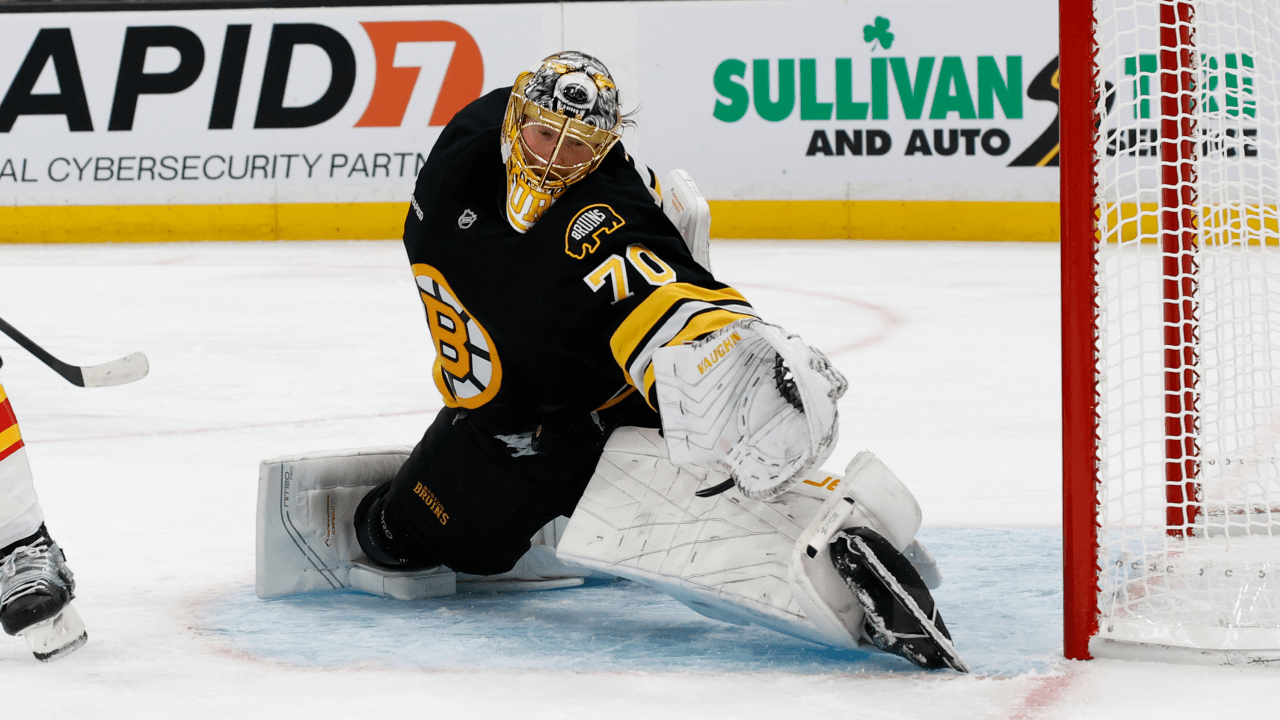 Korpisalo makes 28 saves, Bruins cruise to win against Flames