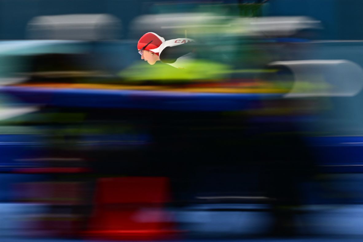 Canada's Beatrice Lamarche competes in the women's speedskating 1500m on February 20.