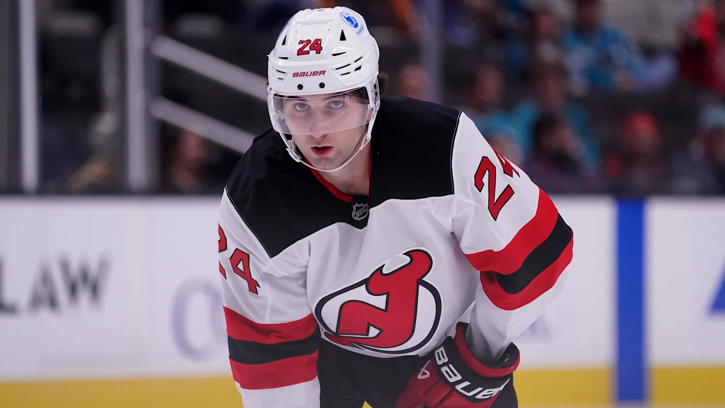 New Jersey Devils defenseman Seamus Casey (24): David Gonzales-Imagn Images