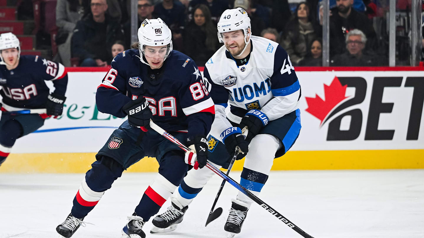 Team USA forward Jack Hughes (86). Mandatory Credit: David Kirouac-Imagn Images