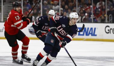 United States forward Jack Hughes (86) during the 4 Nations Face-Off: Winslow Townson-Imagn Images