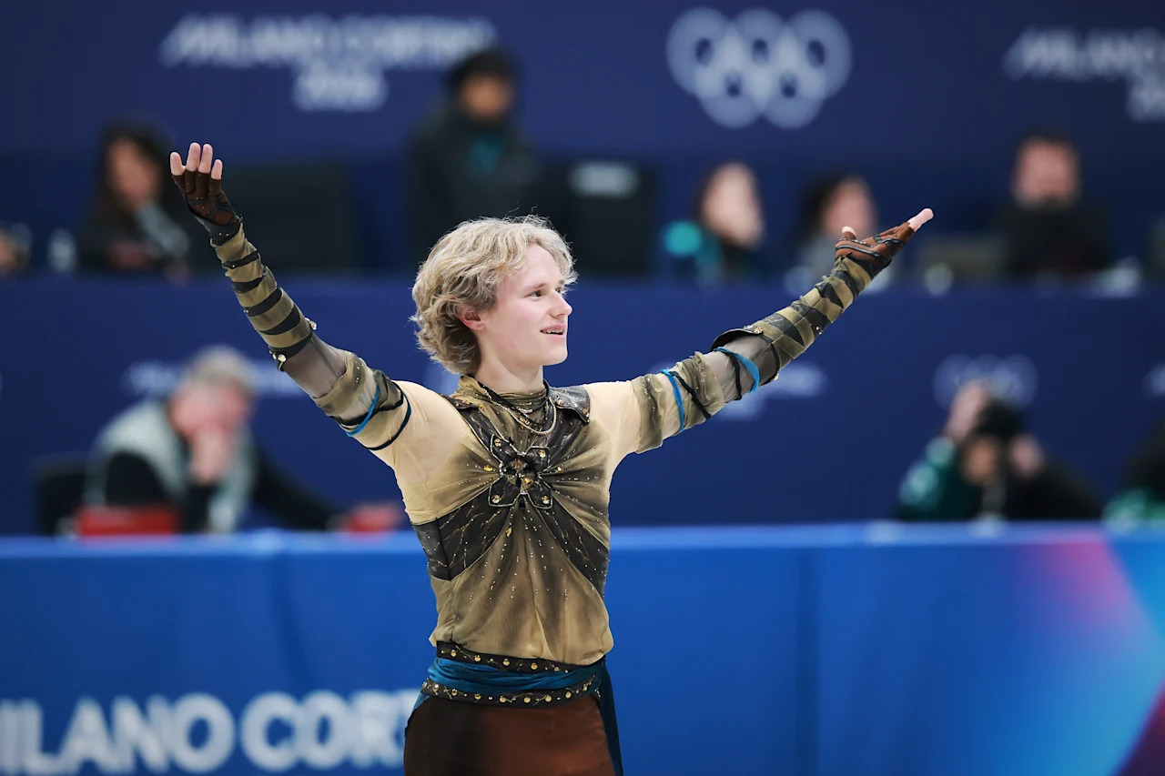 MILAN, ITALY - FEBRUARY 10: Ilia Malinin of United States competes in Men's Single Skating - Short Program on day four of the Milano Cortina 2026 Winter Olympics at Milano Ice Skating Arena on February 10, 2026 in Milan, Italy. (Photo by Tang Xinyu/VCG via Getty Images)