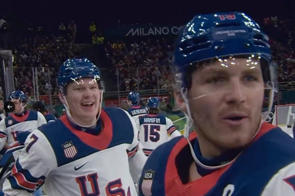 Matthew Tkachuk chirped Leon Draisaitl as the NHL stars faced off at the Winter Olympics