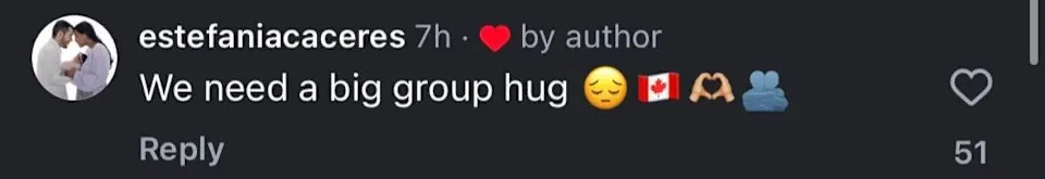 Instagram comment screen grab. (Screen grab courtesy: @estefaniacaceres/Instagram)