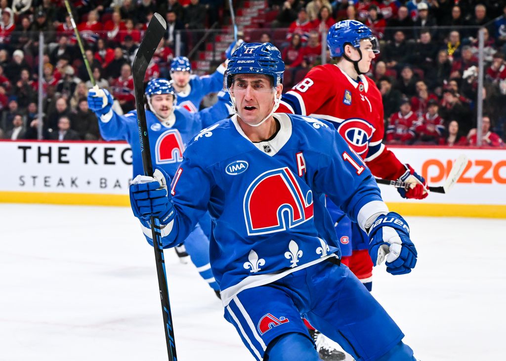 Brock Nelson #11 of the Colorado Avalanche celebrates his goal during the first period against the MontrÃ©al Canadiens at the Bell Centre on January 29, 2026 in Montreal, Quebec, Canada.  The MontrÃ©al Canadiens defeated the Colorado Avalanche 7-3.  (Photo by Minas Panagiotakis/Getty Images)
