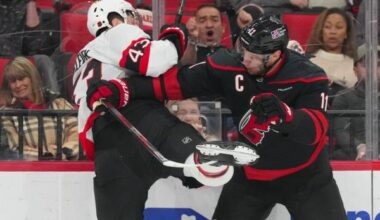 Hurricanes blow lead, come back to edge Senators