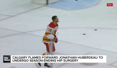 Calgary Flames forward Jonathan Huberdeau to undergo season-ending hip surgery