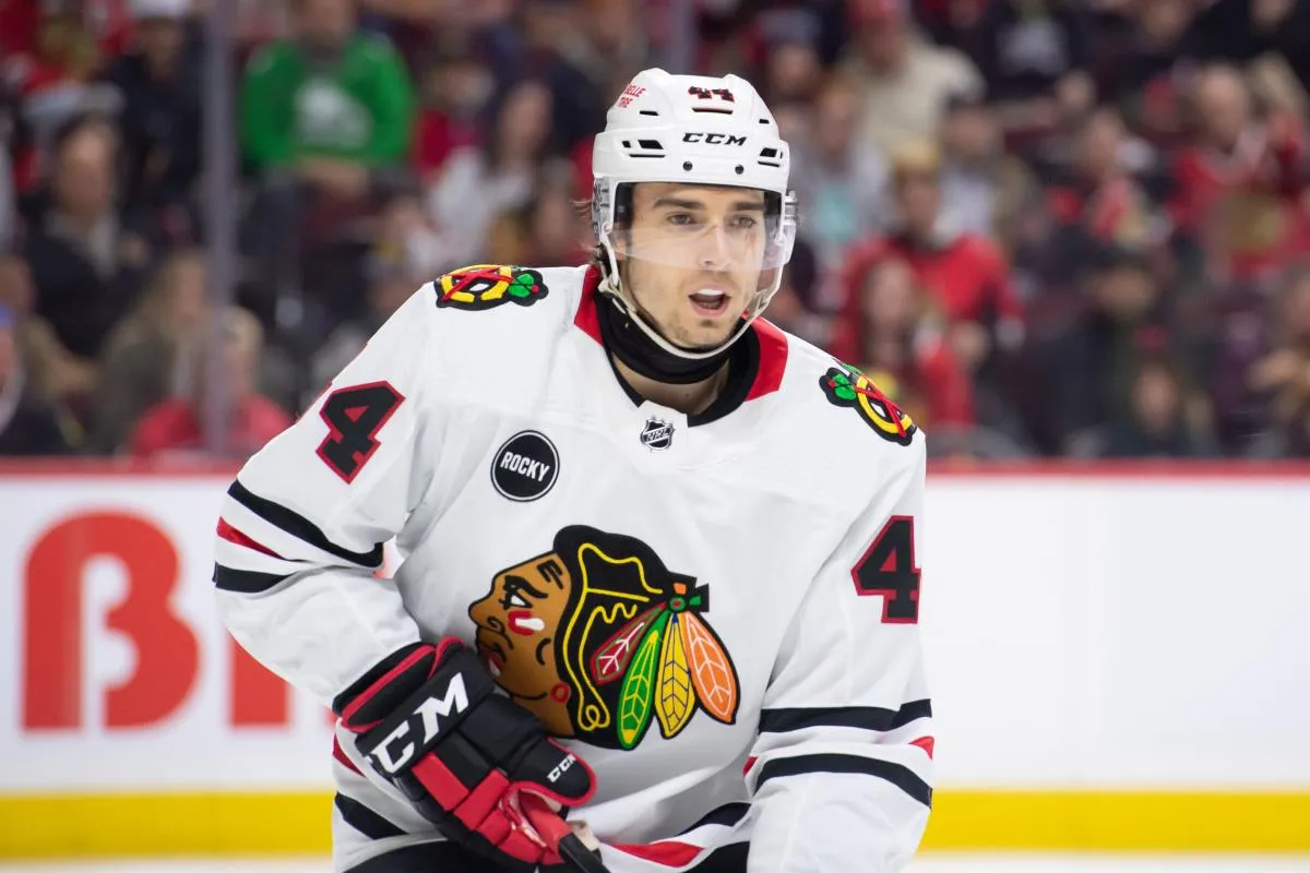 Chicago Blackhawks' Wyatt Kaiser suffers gruesome injury that could be season-ending