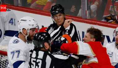 Matthew Tkachuk and Victor Hedman clash after JJ Moser incident during Florida Panthers and Tampa Bay Lightning game | NHL News