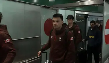 Special scene as Nick Suzuki’s Olympic arrival with Team Canada turns heads off the plane