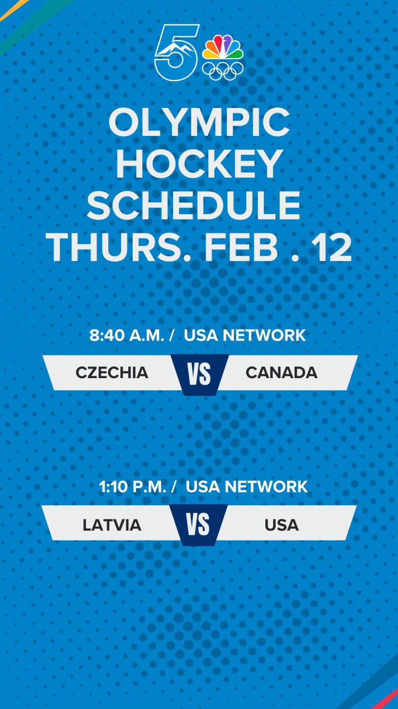 Feb 12 Olympic Schedule