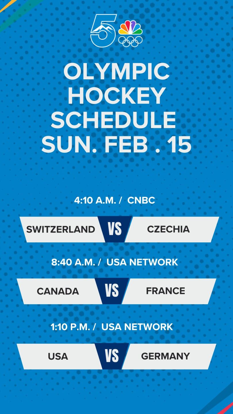 Feb 15 Olympic Schedule.