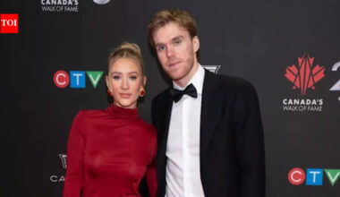 Connor McDavid’s wife Lauren Kyle turns heads in bold red at Canada’s Olympic opener | NHL News