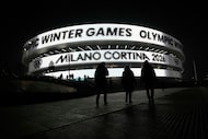 A night view of the Ice Hockey Arena Santa Giulia prior to a a preliminary round match of...