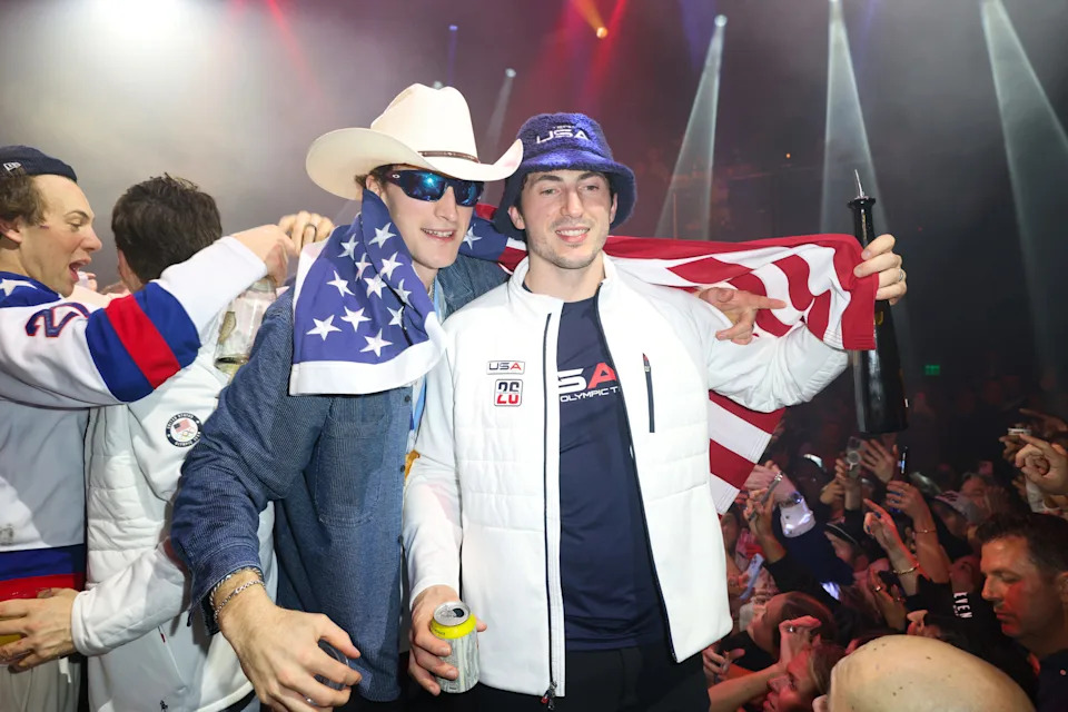MIAMI, FLORIDA - FEBRUARY 23: Zach Werenski attends a celebration of the USA Men's Hockey Team's Olympic Gold at E11EVEN Miami on February 23, 2026 in Miami, Florida. (Photo by Alexander Tamargo/Getty Images for E11EVEN Miami)