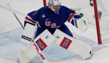 Jeremy Swayman gives kudos to US women's gold medal team