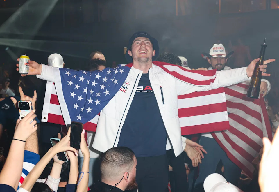 MIAMI, FLORIDA - FEBRUARY 23: Zach Werenski attends a celebration of the USA Men's Hockey Team's Olympic Gold at E11EVEN Miami on February 23, 2026 in Miami, Florida. (Photo by Alexander Tamargo/Getty Images for E11EVEN Miami)