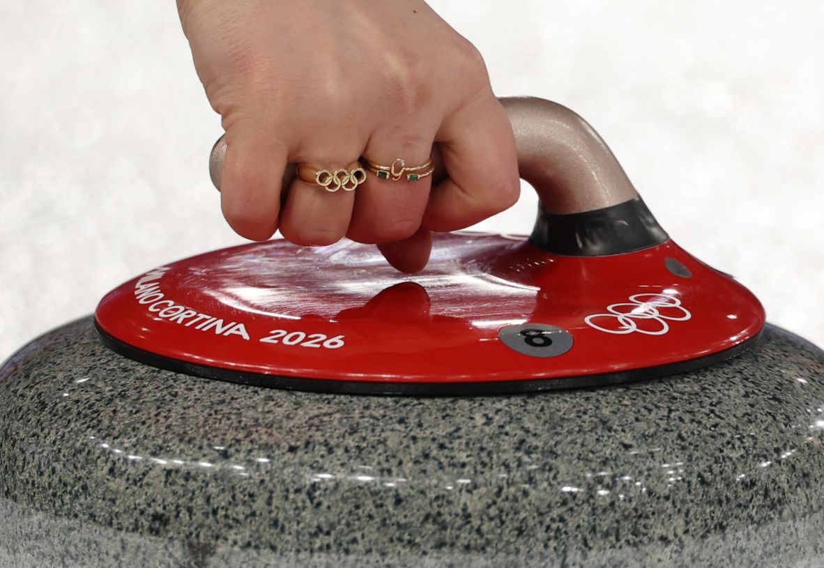 Canadian curler Jocelyn Peterman competes in mixed doubles on February 8.