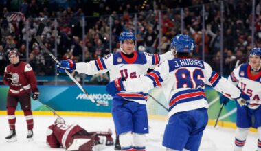 2026 Winter Olympics: Team USA hockey cruises past Latvia 5-1 in opener behind 2 Brock Nelson goals