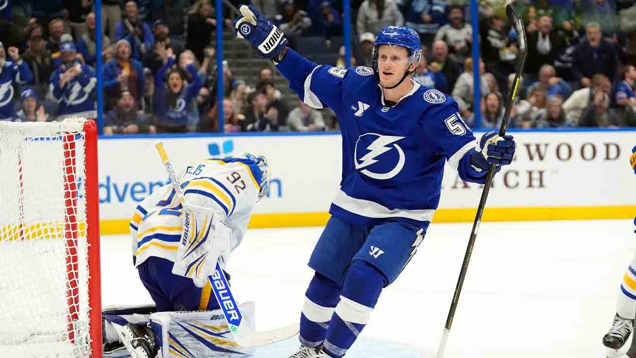 Guentzel scores in final seconds of OT to lift Lightning over Sabres
