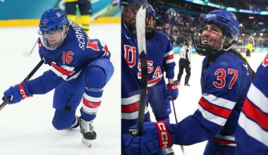 U.S. women's hockey scores 3 goals in less than 3 minutes