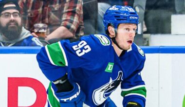 Vancouver Canucks forward Marco Rossi, in action Wednesday, Feb. 25, 2026 during an NHL game against the Winnipeg Jets at Rogers Arena in Vancouver. (https://x.com/Canucks photo)