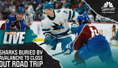 Sharks close out road trip with tough loss to Avalanche – NBC Sports Bay Area & California