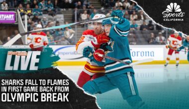 Sharks fall to Flames in first game back from Olympics break – NBC Sports Bay Area & California