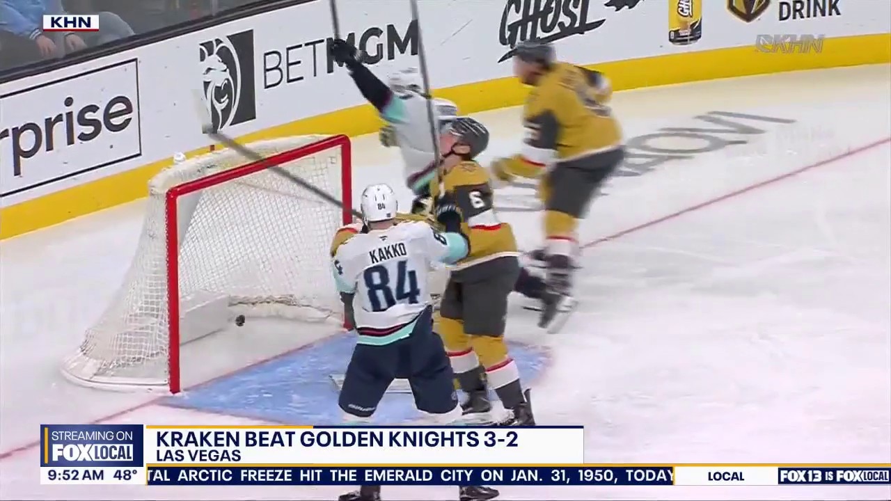 Kraken beat Golden Knights 3-2 in Vegas for fourth straight win