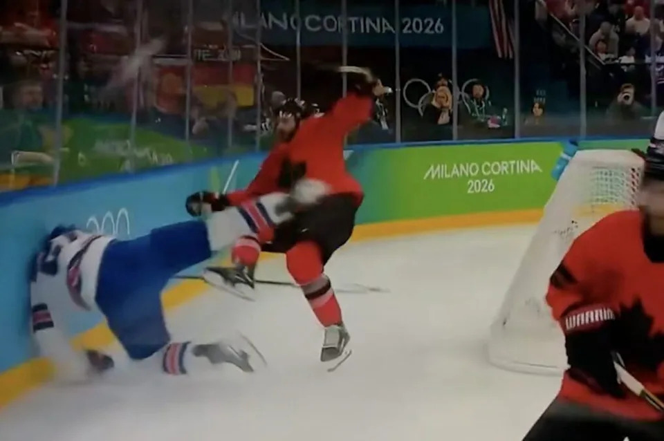 Dylan Larkin brutal hit