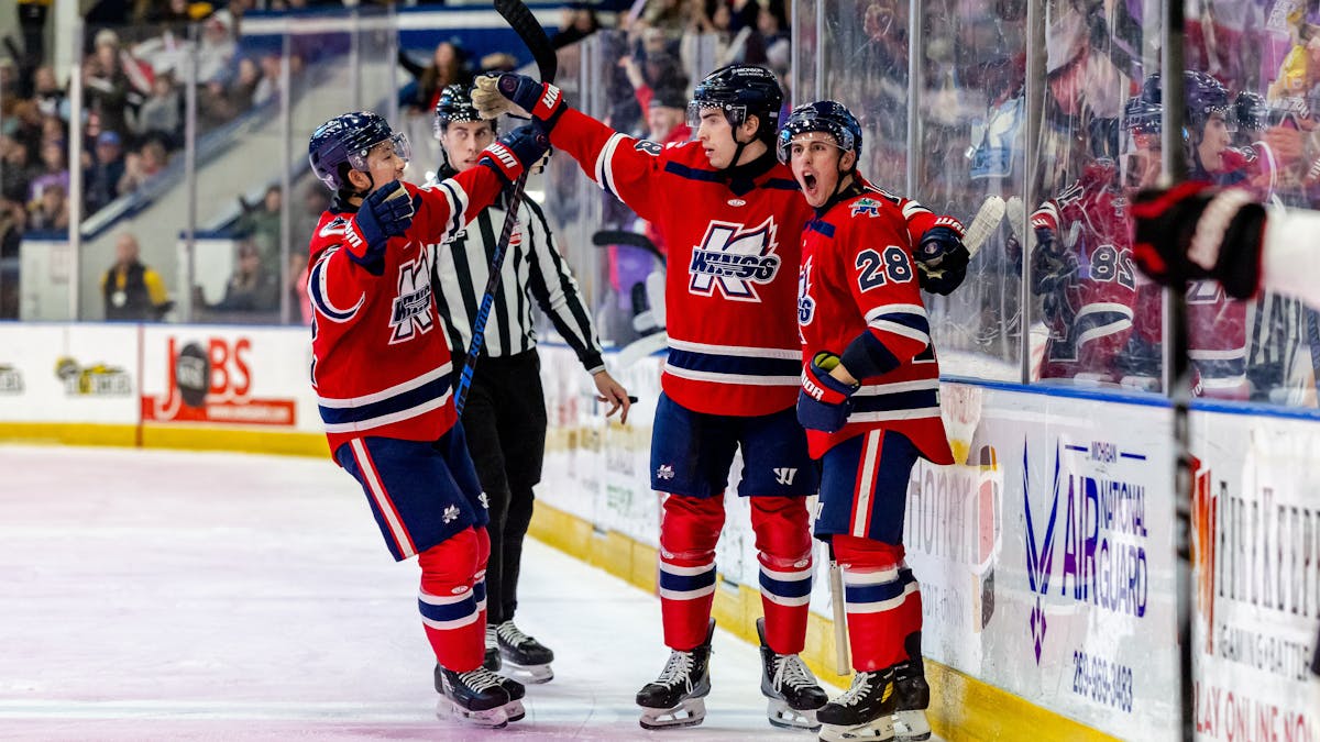 K-WINGS THUMP BISON IN FRONT OF PINK ICE SELLOUT CROWD