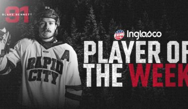 Rapid City Rush | BLAKE BENNETT NAMED INGLASCO ECHL PLAYER OF THE WEEK FOR SECOND TIME IN CAREER