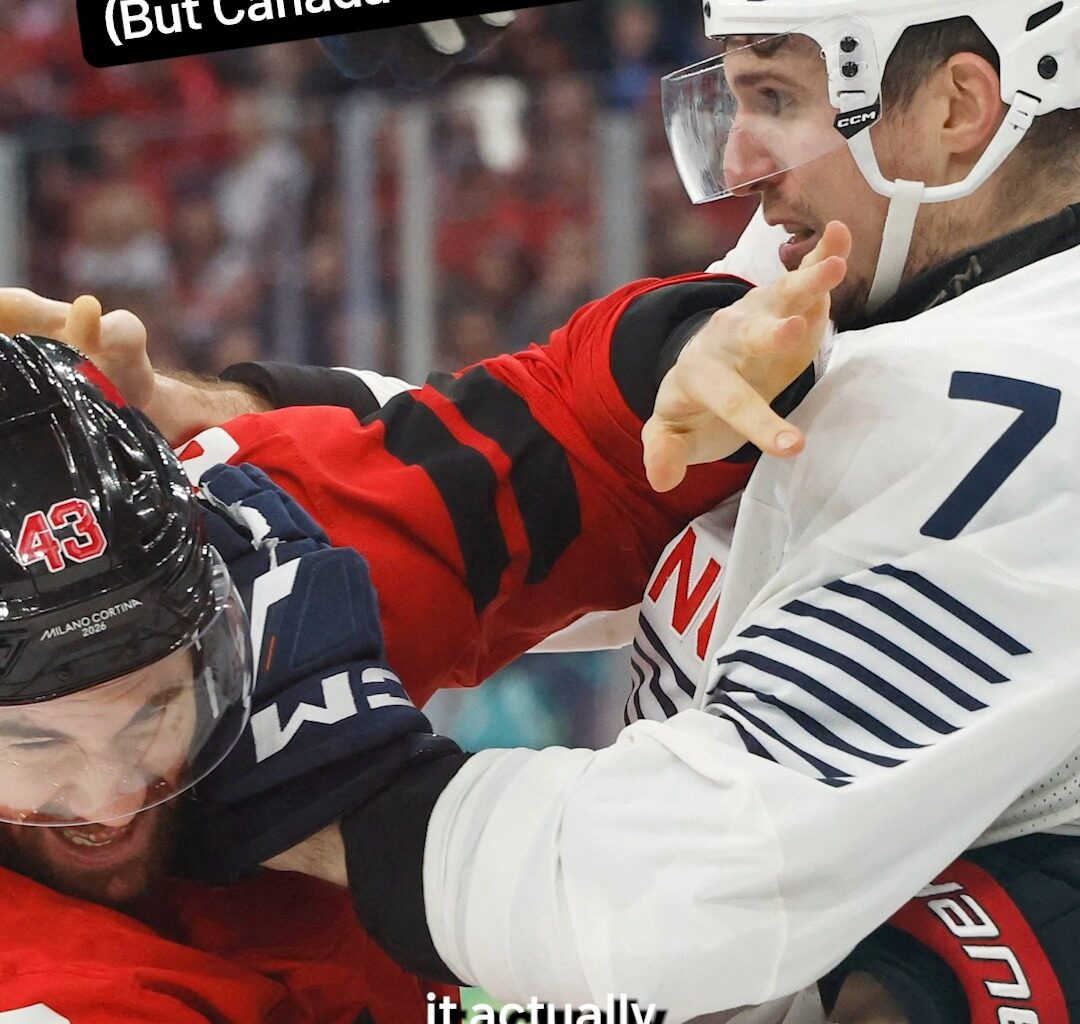 You do not see fighting in hockey at the Olympics because players get automatically ejected, but that didn't stop Canada's Tom Wilson from scrapping with France. More Olympics coverage in the link in our bio #olympics #fight #france #hockey #canada