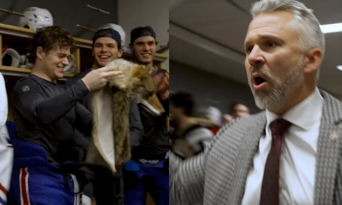 Photo of Cole Caufield, Jake Evans, Juraj Slafkovsky and Martin St-Louis