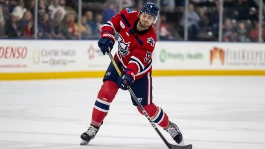 Derek Daschke with the ECHL's Kalamazoo Wings.