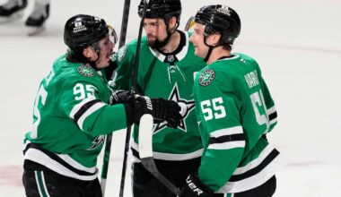 Robertson gets 200th goal, Benn scores 2 and Stars top Blues 5-4 for 6th straight win | Region